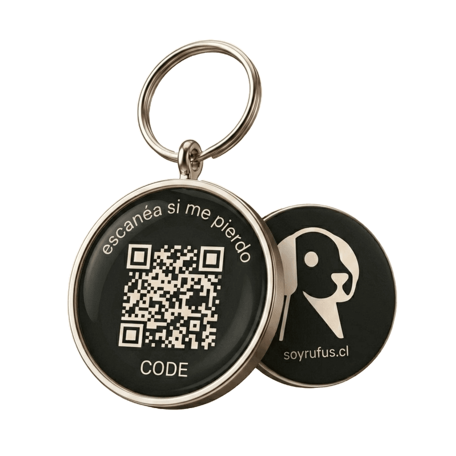 Placa Rufus — placa QR para mascotas